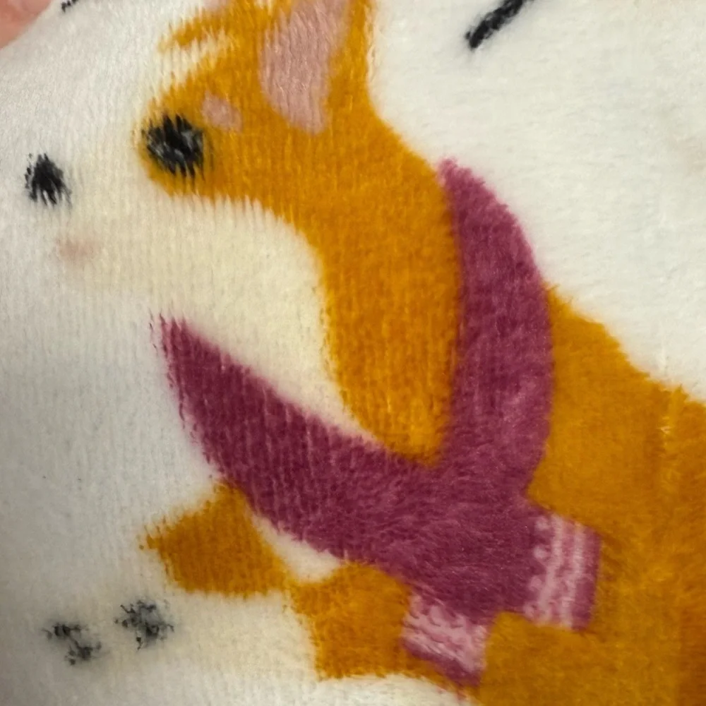NWT Berkshire LusterSoft Throw  Blanket Plush Corgi Dog Autumn Print 50”x70”
